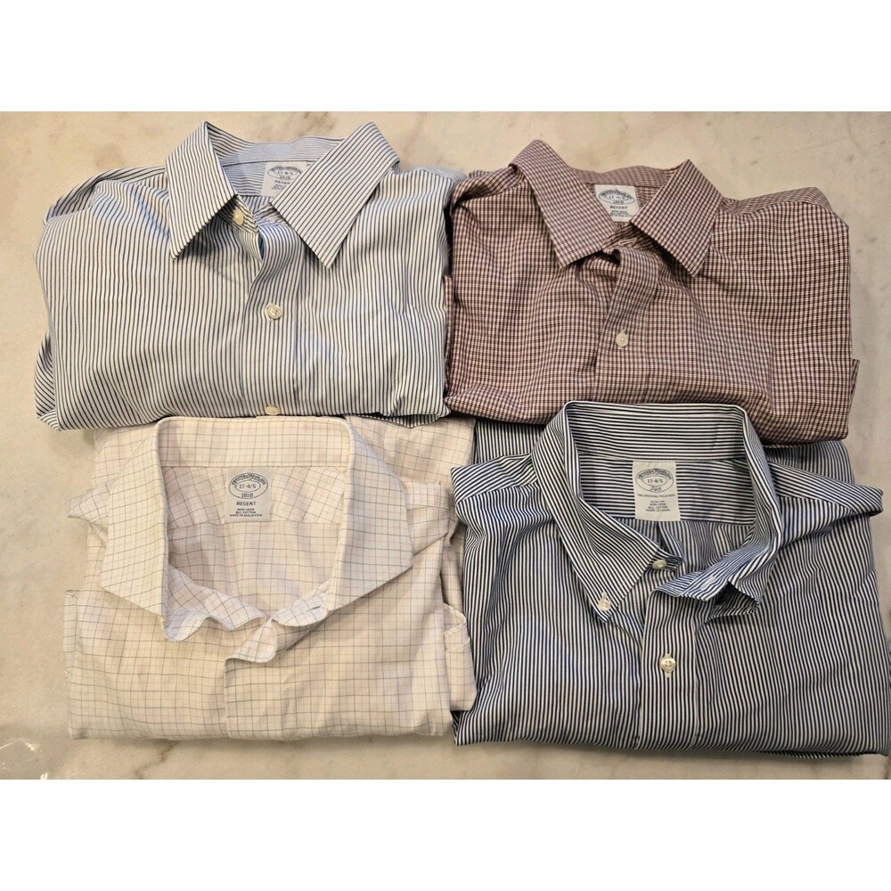 Lot Of 4 Brooks Brothers Non Iron Dress Shirts 17-4/5 Three Regent And 1 Slim